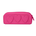 Heart Silicone Zip Bag – Reusable Makeup Brush Holder Silicone Cosmetic Bag HIP red