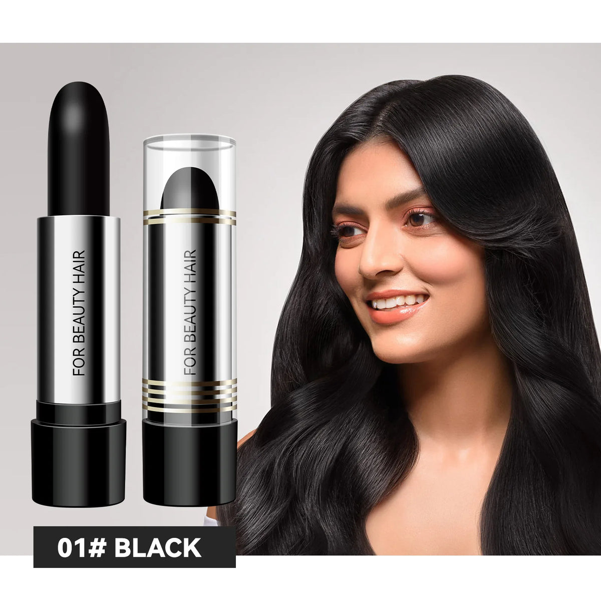 MLSMILE Black Hair Color Stick – Instant Gray Coverage Pen Temporary Hair Dye Pen HIP 01 BLACK