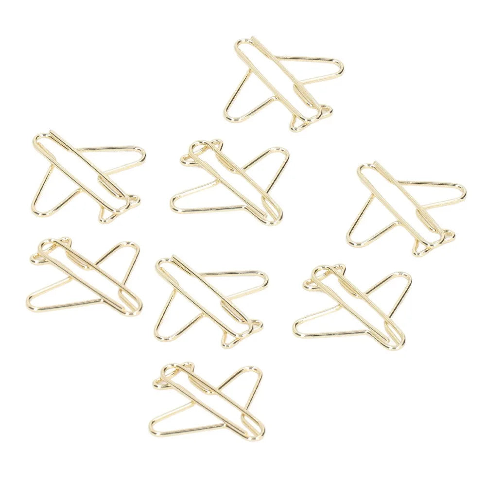 100-Pack Gold Airplane Paper Clips – Jumbo 30x28mm | HIP Novelty Paper Clips HIP