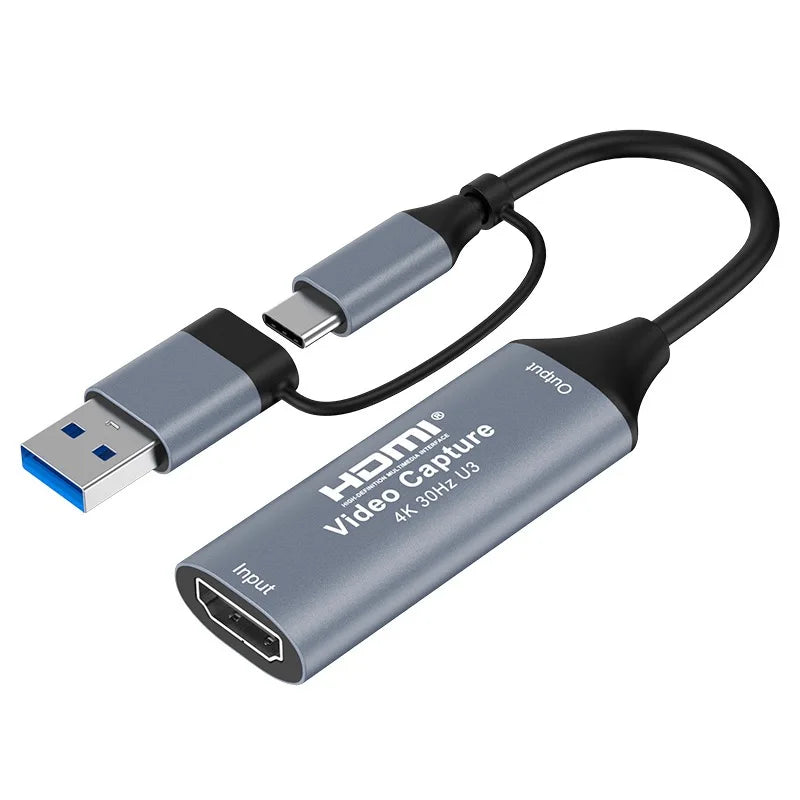2-in-1 4K HDMI Video Capture Card USB 3.0 & Type-C Video Capture Card HIP USB3.0