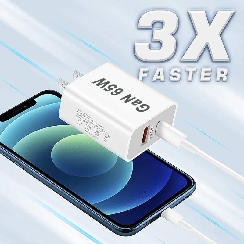 65W USB-C PD Fast Wall Charger – AU EU UK US Plug USB Wall Charger HIP