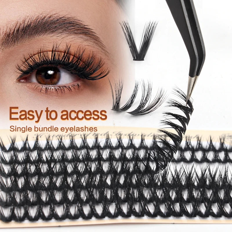 YSDO 6 Rows 120 Clusters False eyelashes Thick V-shaped natural Individual eyelash extension lash bunches fake lashes make HIP