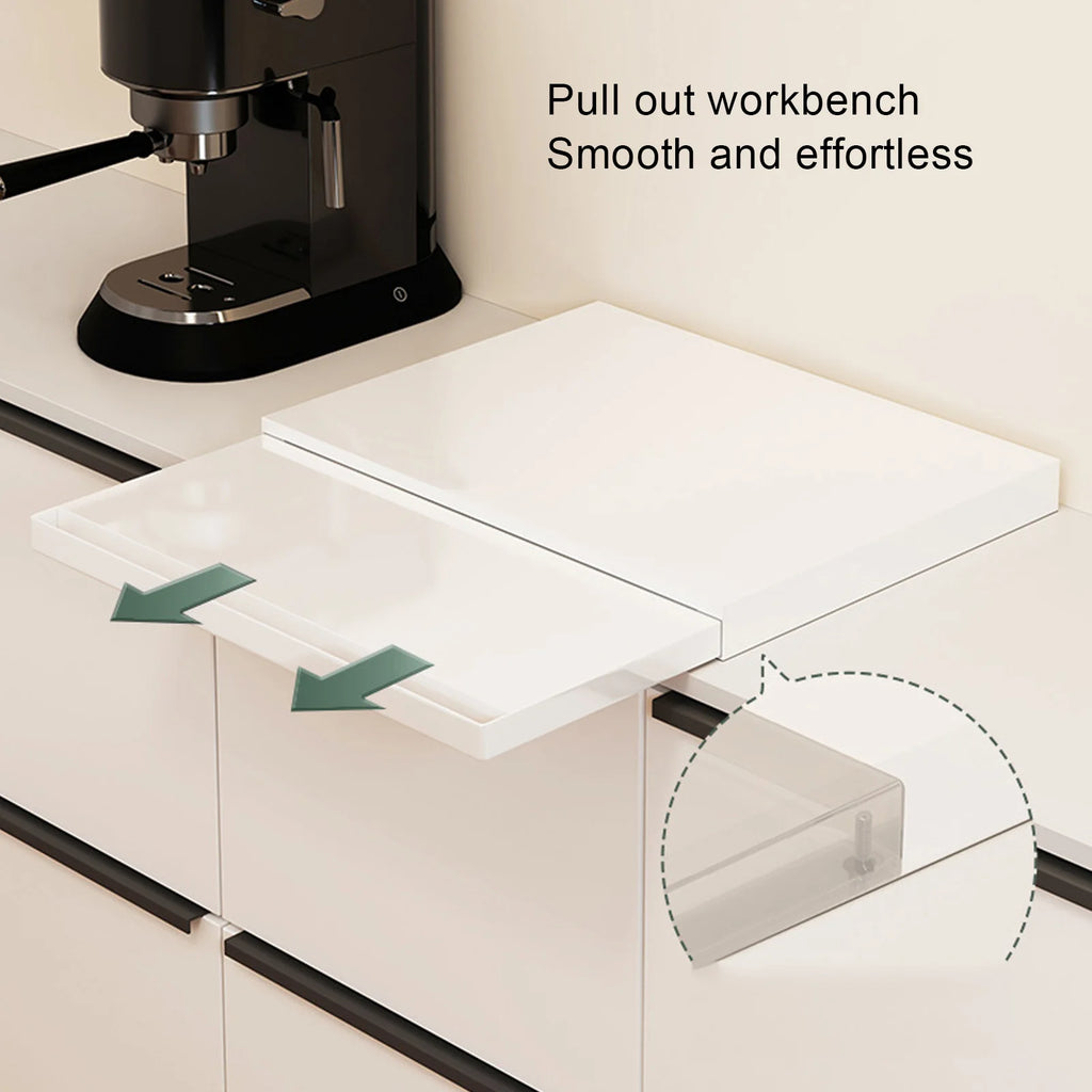 Countertop Storage Slider Space Saving Sturdy and Stable Microwave Oven Sliding Tray Wide Compatibility for Kitchen Appliances HIP