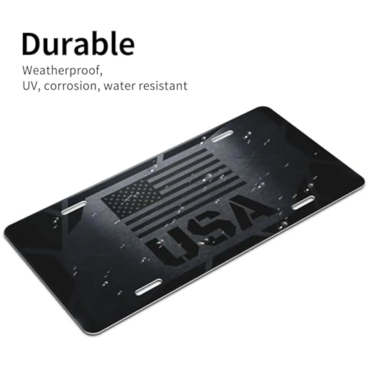 Blackout USA Flag Aluminum License Plate – 6x12 Vanity Tag Decorative License Plate HIP