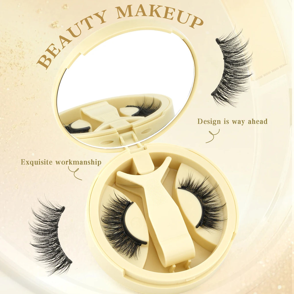 New 1 Pair Cat Eye Magnetic Eyelashes Set With Tweezers Natural Light Eyelash Extension Tools Reusable False Eyelashes Makeup HIP