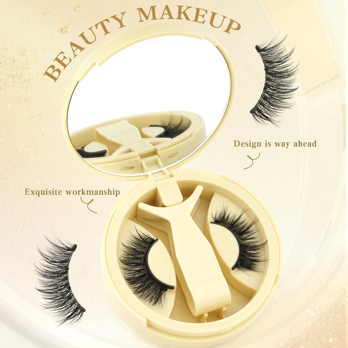 New 1 Pair Cat Eye Magnetic Eyelashes Set With Tweezers Natural Light Eyelash Extension Tools Reusable False Eyelashes Makeup HIP