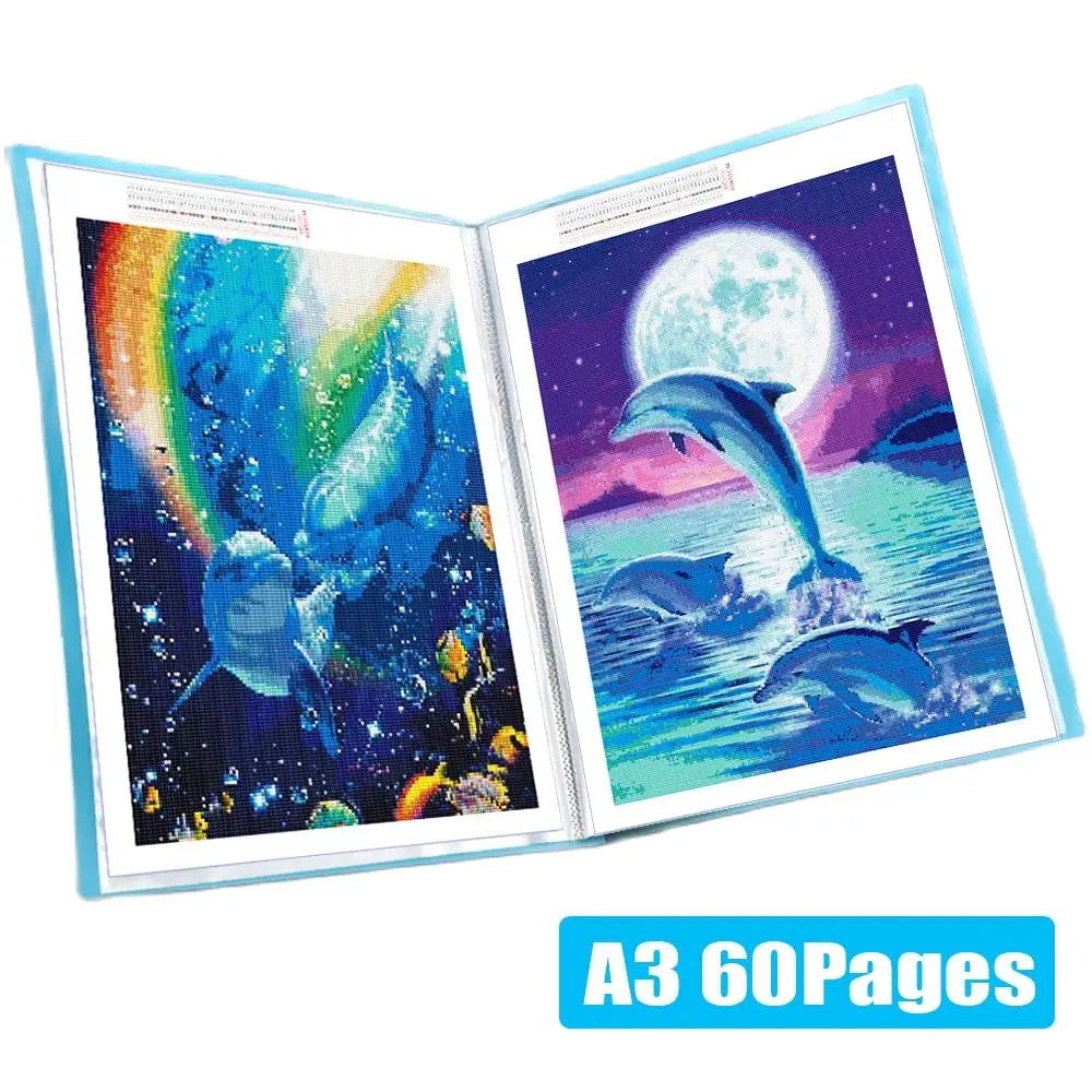 Diamond Painting Storage Book A3 – 60 Clear Pocket Pages Craft Storage Album HIP