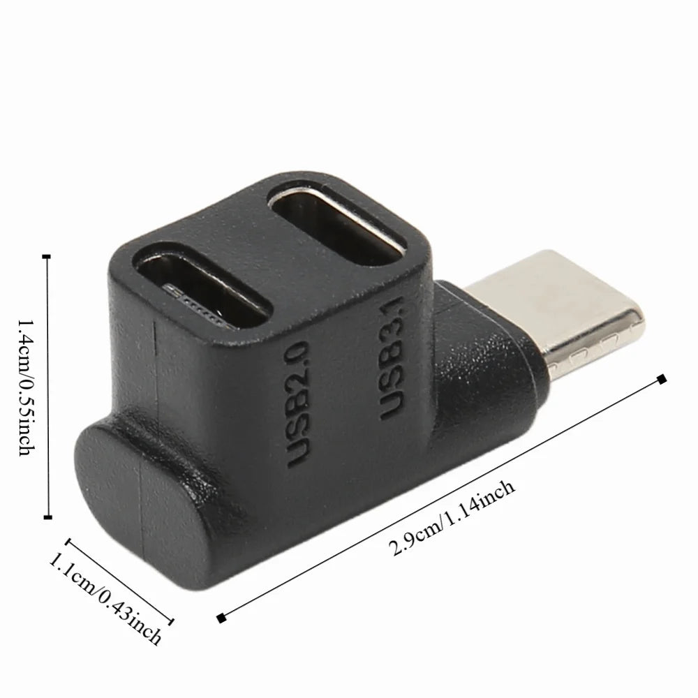 2-Pack 90° USB-C Adapter 10Gbps 100W 4K@60Hz Right Angle USB-C Adapter HIP