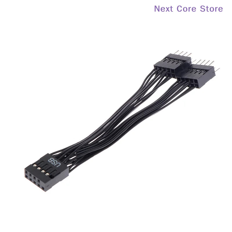 9-Pin USB Y Splitter Cable – 1 Female to 2 Male Motherboard USB Splitter Cable HIP