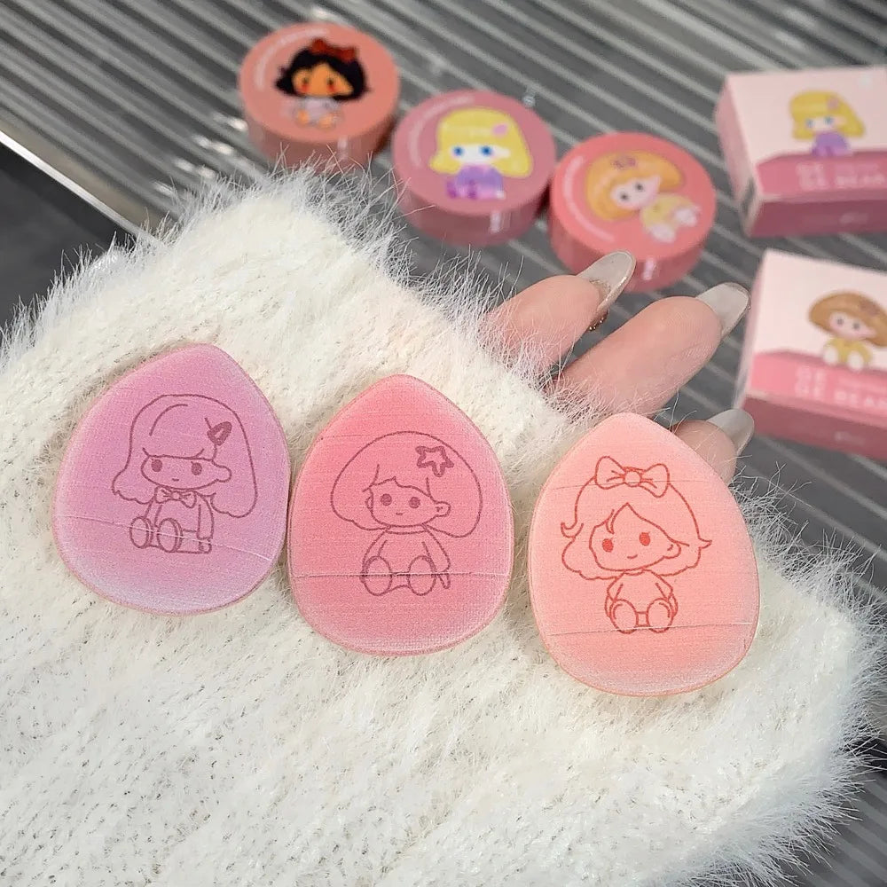Cushion Blush Blendable Shade with Powder Puff Whitening Without Sticking Long Lasting Gege Bear Makeup Blusher Face Brighten HIP