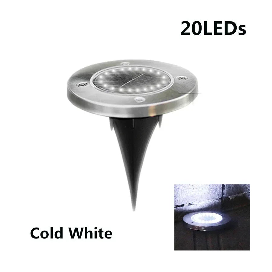 8-Pack Solar LED Ground Spotlights – IP65 Waterproof Garden Lights Solar Garden Spotlight HIP 20led cold white 8pcs