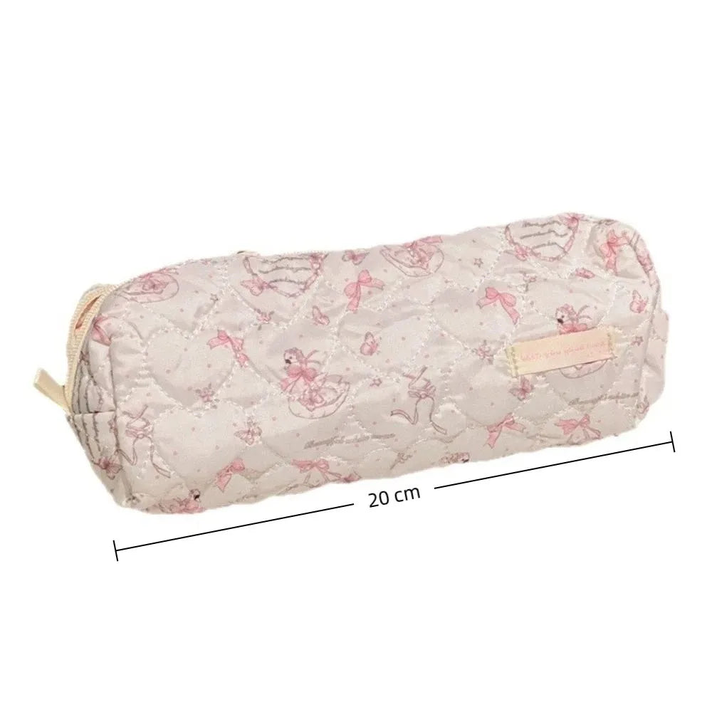 Pink Swan Quilted Pencil Case – Large Capacity Kids Pen Pouch Quilted Pencil Case HIP