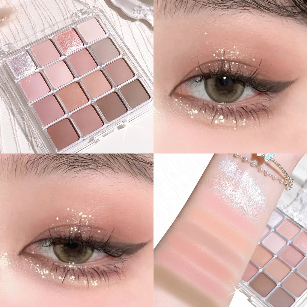 16-Color Sunset Eyeshadow Palette – Pearl, Matte & Shimmer Eyeshadow Palette HIP 04