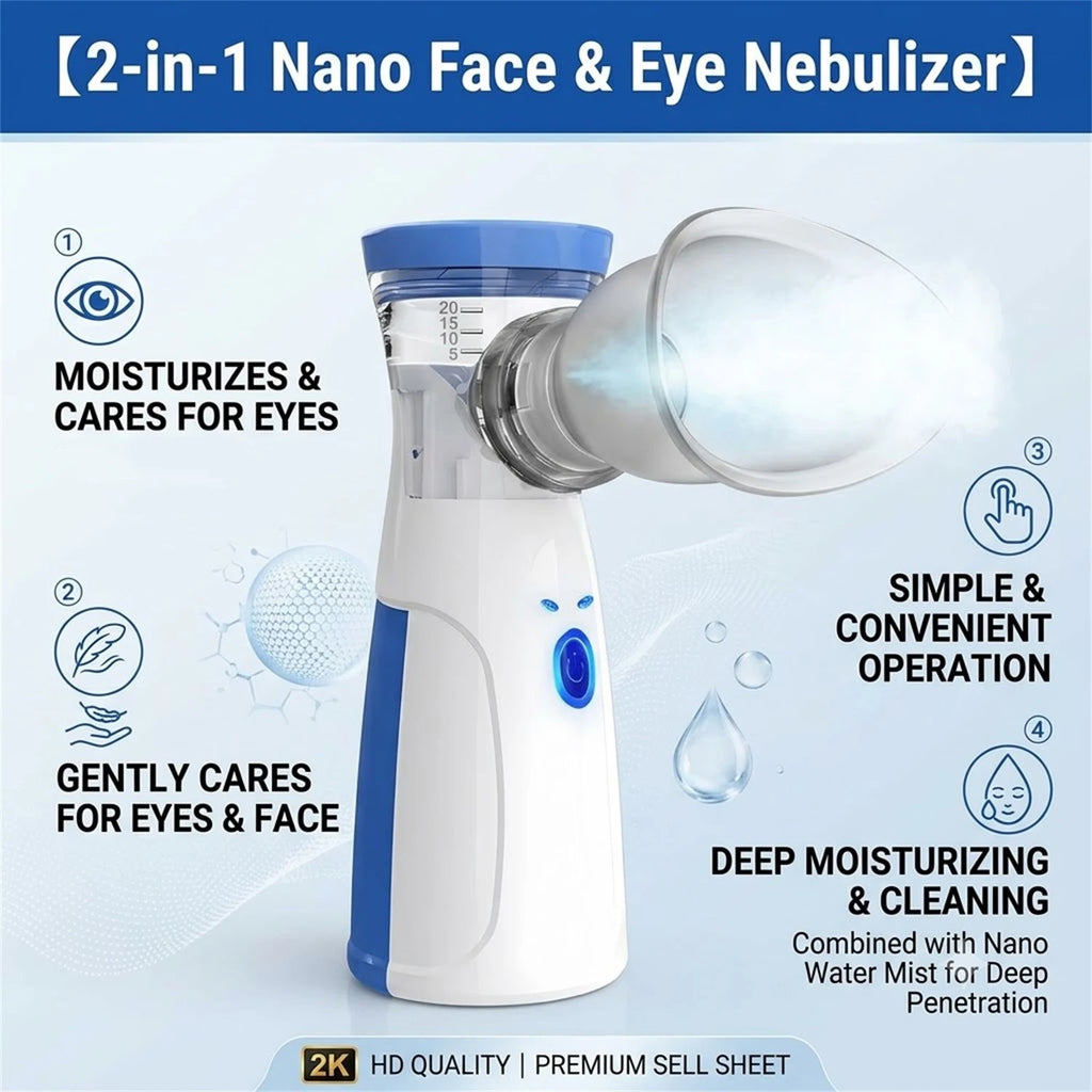 Fireurus Handheld Eye Mist Nebulizer – Hydrating Eye Spa Eye Mist Nebulizer HIP