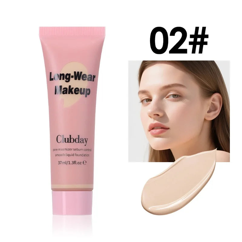 10 Colors Long Wear Liquid Foundation Waterproof Matte Makeup Base Full Coverage Pore Minimizing Creamy Foundation Face Makeup HIP 02