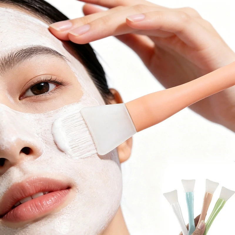 4pcs Silicone Soft Head Cosmetic Spatula Curved Scoop Makeup Mask Cream Spoon Eye Cream Stick Make Up Face Beauty Tool HIP