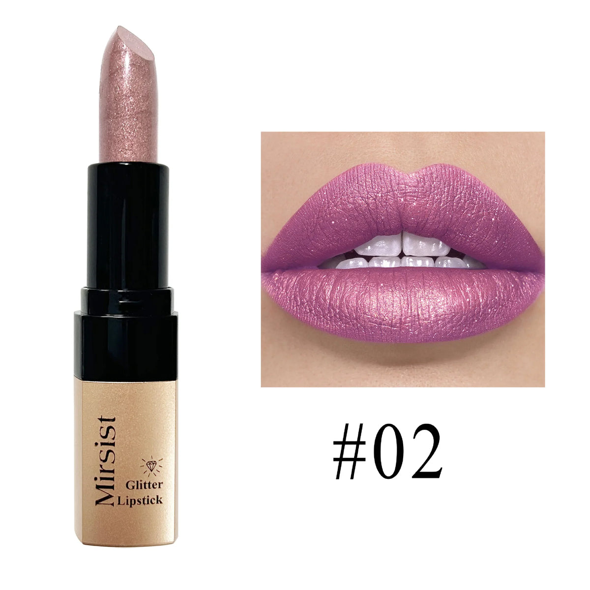 Mirsist Diamond Glitter Metallic Lip Gloss – 6 Colors Glitter Lip Gloss HIP 02