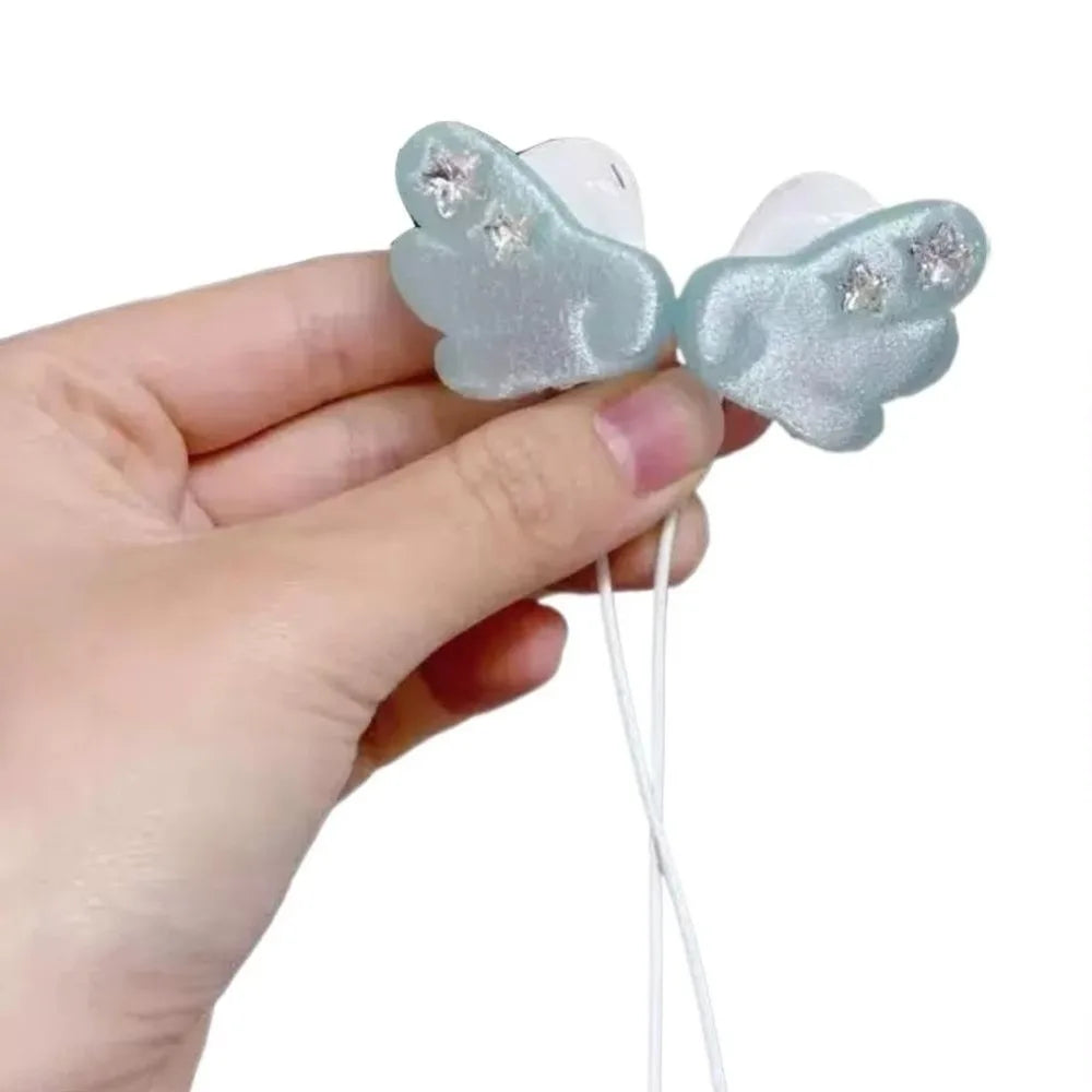 Angel Wing 3D Earphone Decoration – Y2K Star Gem Clip-On Earphone Decoration HIP Blue