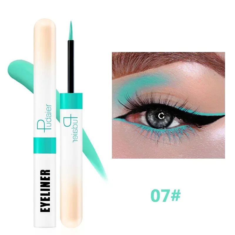 Colorful Eyeliner Pen Eyes Makeup White Pink Waterproof Liquid Color Eye Liner Pencil Matte Purple Pen 12 Color Make Up Cosmetic HIP 07