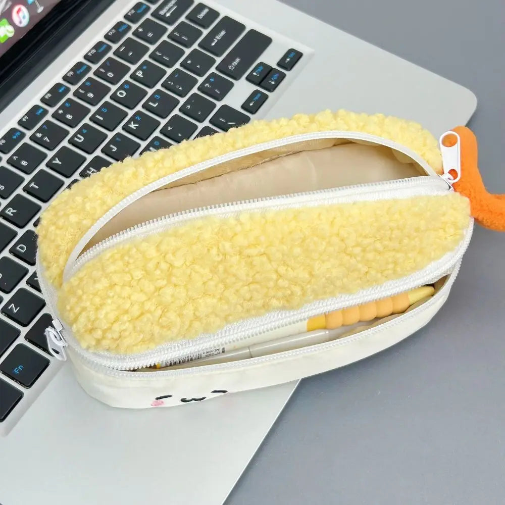 Fried Shrimp Pencil Case – Double Layer Large Capacity Pen Bag Novelty Pencil Case HIP