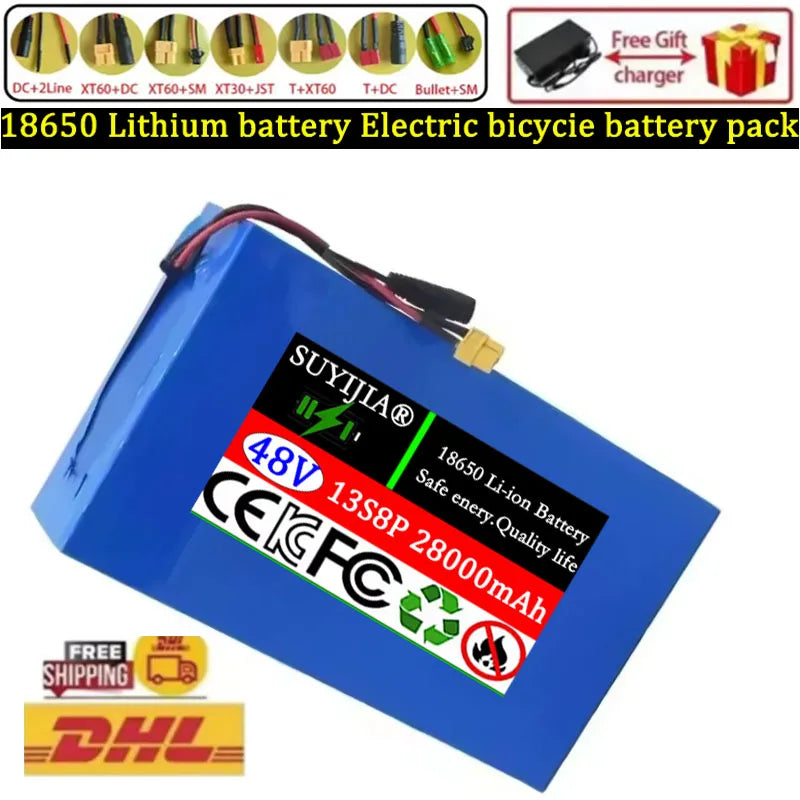 48V 28Ah 18650 Lithium Battery Pack 13S8P for E-Bike & Scooter Lithium Battery Pack HIP