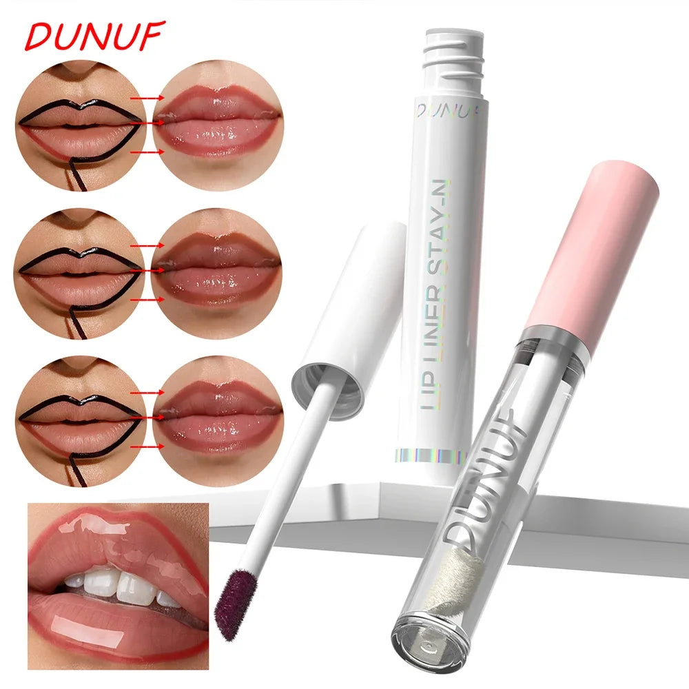 DUNUF Peel Off Lip Liner & Moisturizing Lip Oil Set – 2 Pcs Lip Liner & Oil Set HIP