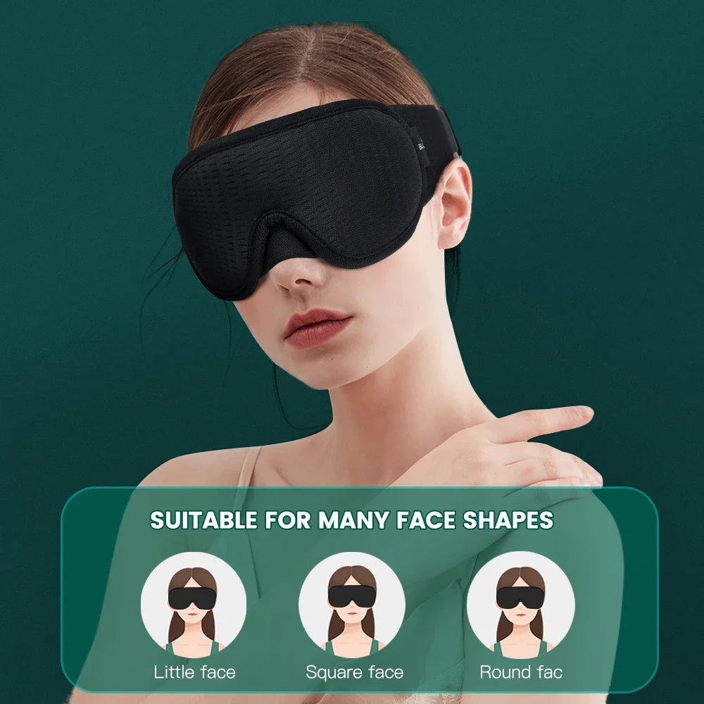3D Contoured Sleep Mask – Blackout, Breathable & Adjustable Sleep Eye Mask HIP