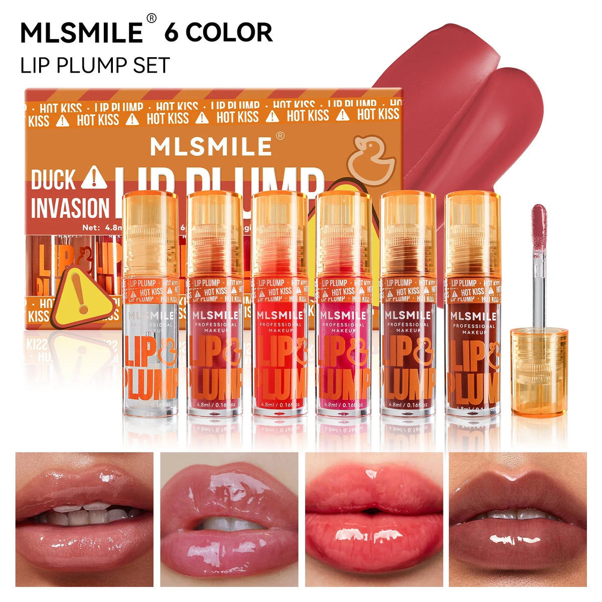 MLSMILE Plumping Lip Gloss Set – Mirror Shine, Fruit Scent Lip Gloss Set HIP