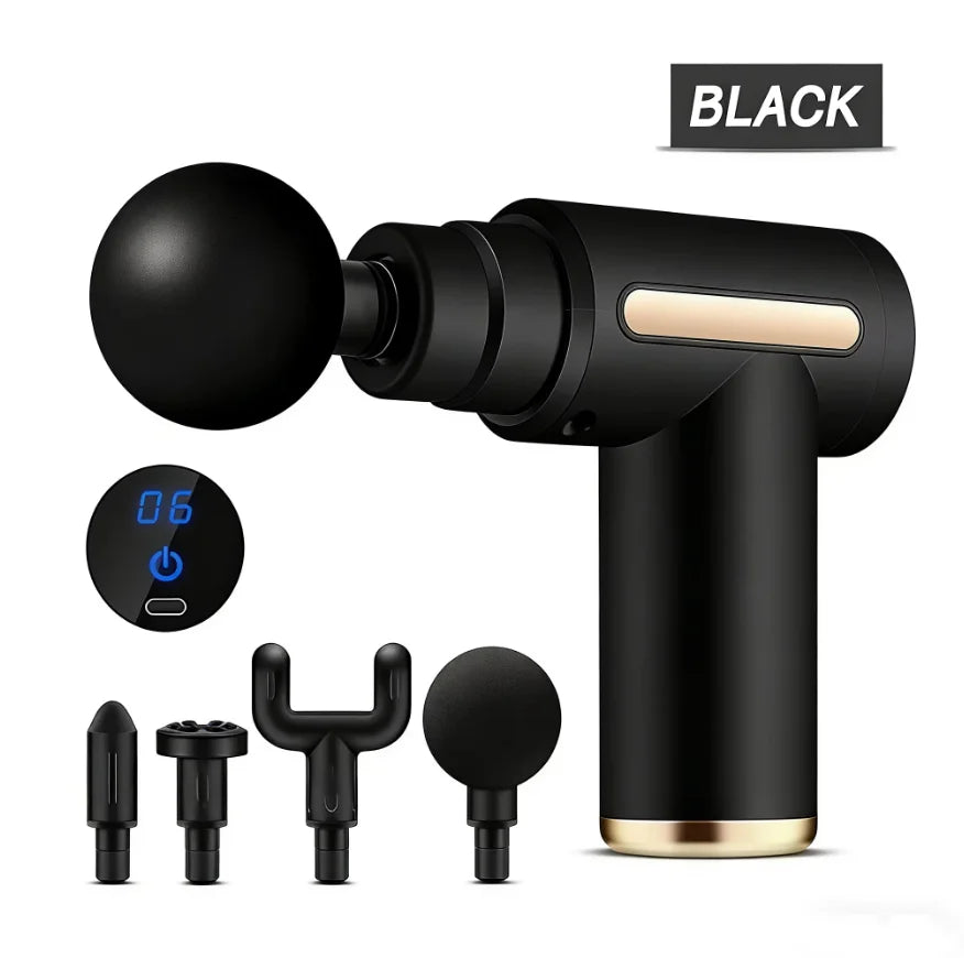 Powerful Fascia Massage Gun – Full Body Percussion Massager Percussion Massage Gun HIP Black Touch Screen