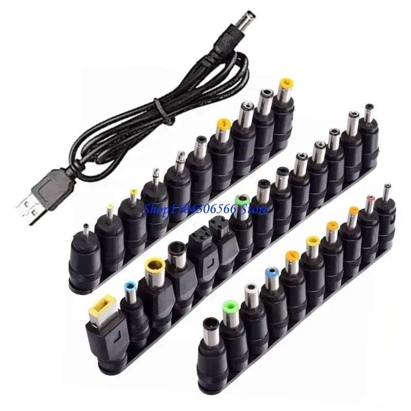 34-Piece USB to Barrel Jack Universal Power Adapter Kit Power Adapter Kit HIP
