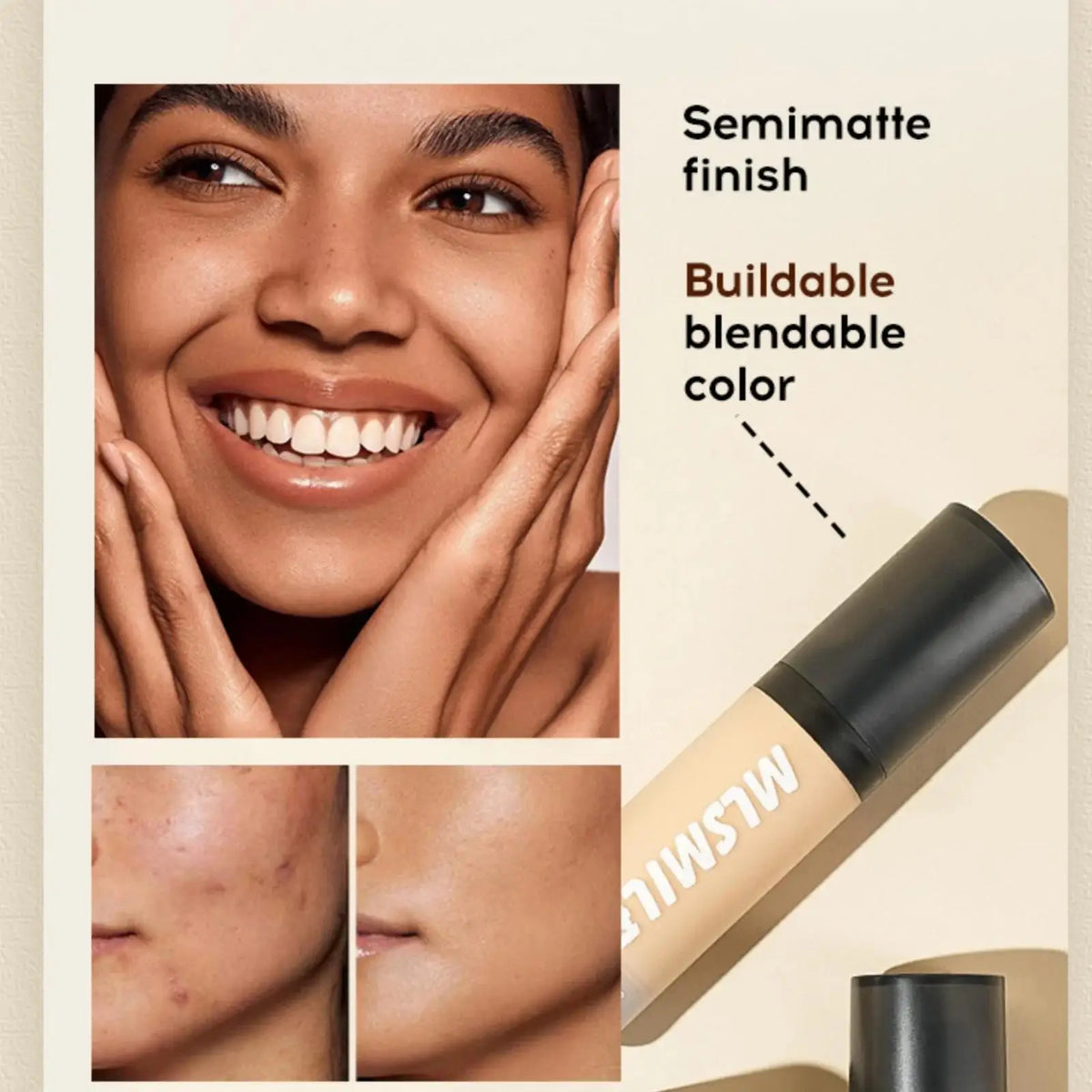 MLSMILE Flawless Makeup Set – Primer, Foundation & Powder Face Makeup Set HIP