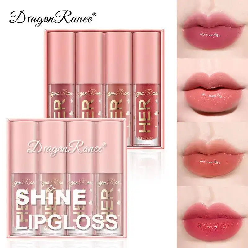 Dragon Ranee 4-Piece Hydrating Lip Gloss Set – Glossy & Waterproof Lip Gloss Set HIP