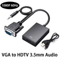 VGA to HDMI Adapter 1080P Full HD with 3.5mm Audio Output VGA to HDMI Adapter HIP black