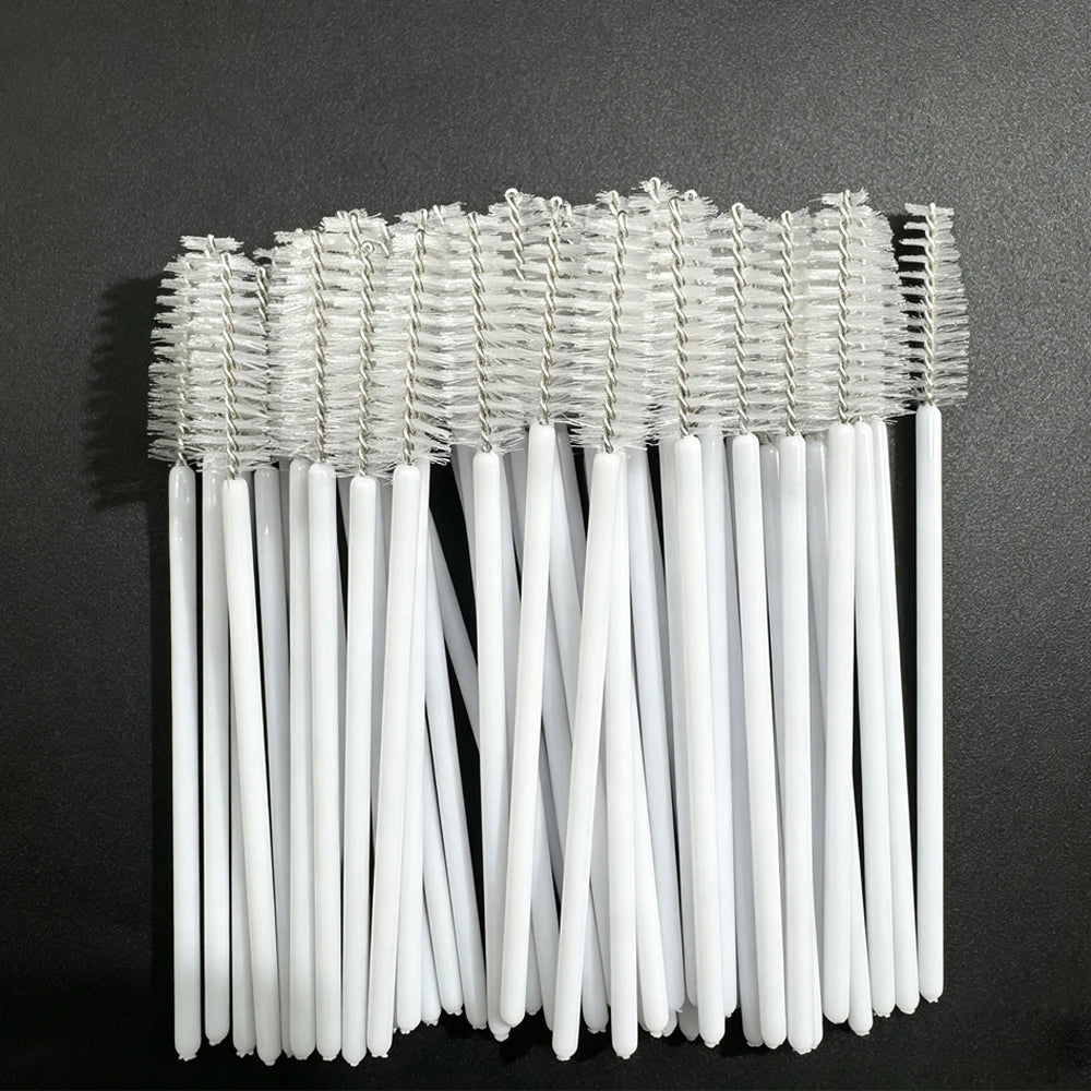 50-Pack Mascara Wand & Eyebrow Brush Set – Water Drop Tip Mascara Wand Set HIP C510-White- 50pcs