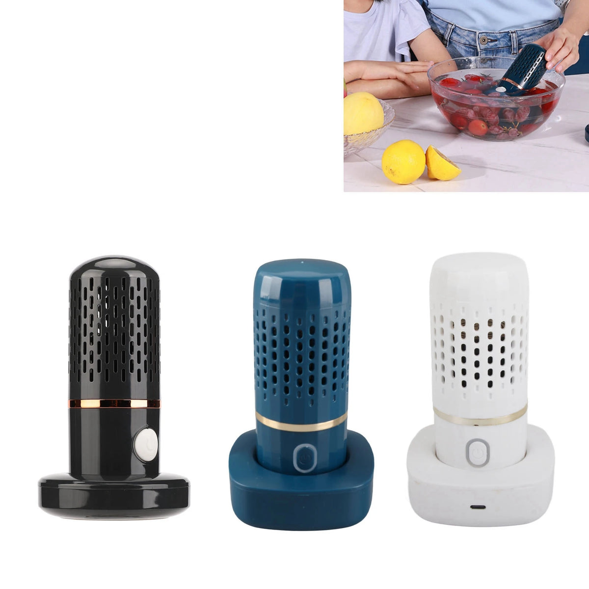 Vegetable Washing Machine Multifunction Wireless USB Charging Auto Capsule Fruit Purifier for Kitchen Vegetable Washing Machine HIP