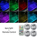 IP67 Waterproof Submersible LED Underwater Light Battery Operated RGB Night Light For Fish Tank Swimming Pool Wedding Party Lamp HIP 4 lights