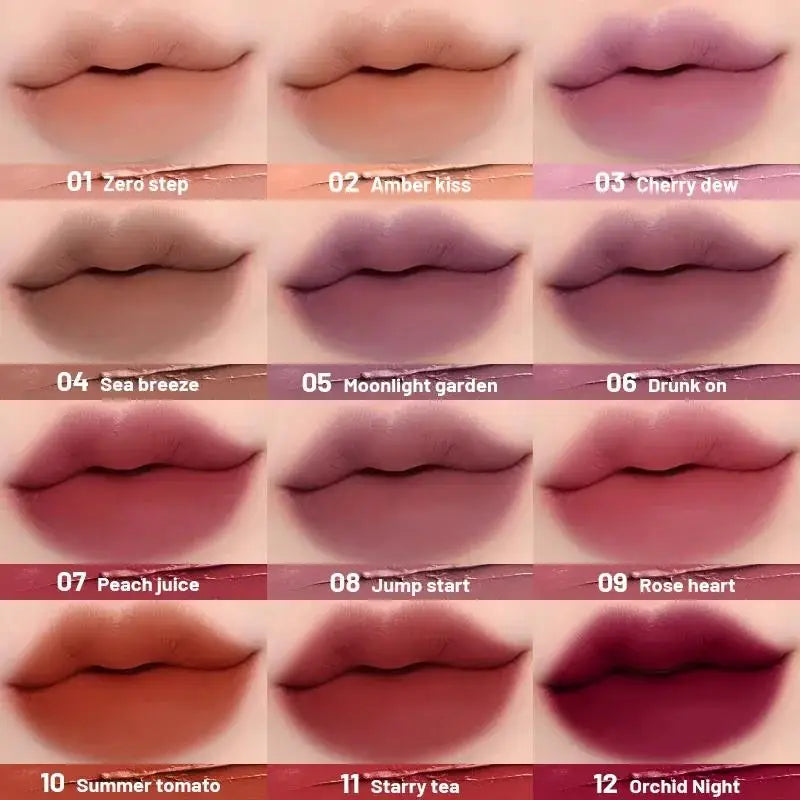 Eldridge 12-Color Matte Velvet Liquid Lipstick – Waterproof Matte Liquid Lipstick HIP