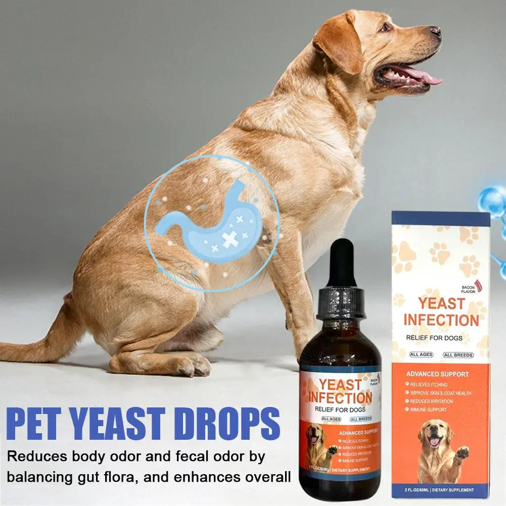 60ml Pet Yeast Drops for Dogs Cats Digestive Enzyme Probiotics for Pet Gut Health Relief for Constipation Diarrhea Supplements HIP