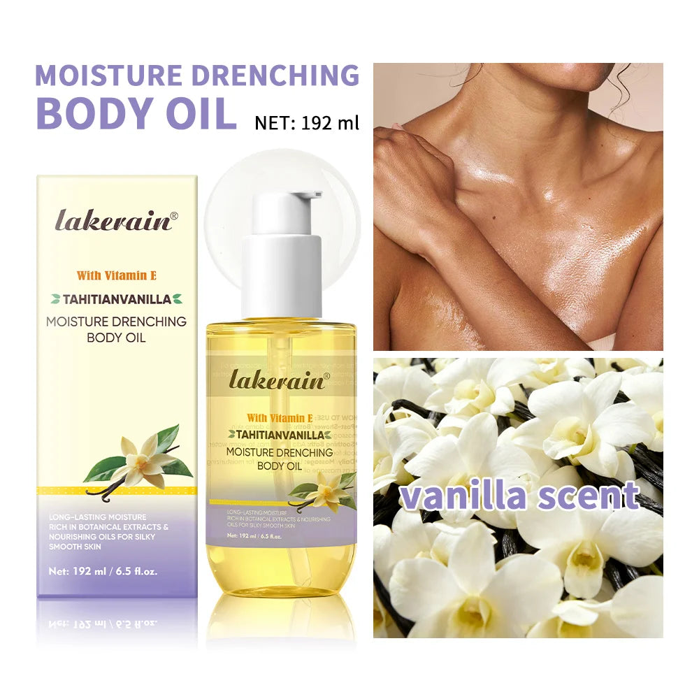 Cocoa Butter Body Oil Shea Vitamin E 72Hr Hydration Moisture Drenching Vanilla Soothes Dryness Protects Skin Body Care HIP