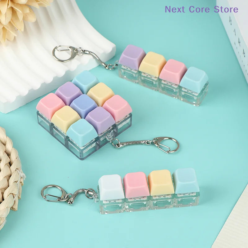 Macaron Keycap Keychain – Mechanical Click Sensory Fidget Toy Fidget Keychain Toy HIP