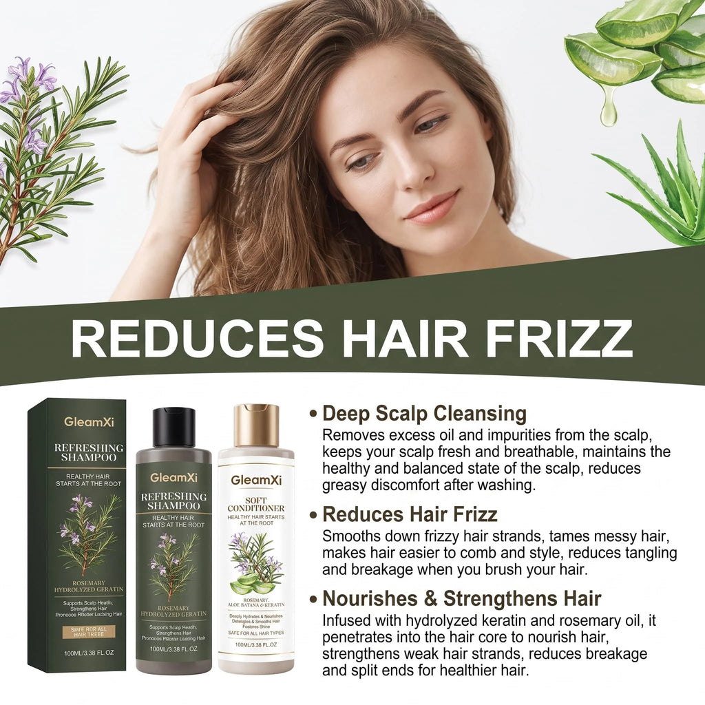 Rosemary Shampoo & Conditioner Set – Keratin & Hydrating Shampoo Conditioner Set HIP