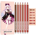 6pcs Lip Liner Pen 6 Colors Waterproof And Sweat-proof Not Easy To Fade Non-stick Cup Nude Lipstick Pencil Set Lasting Makeup HIP F