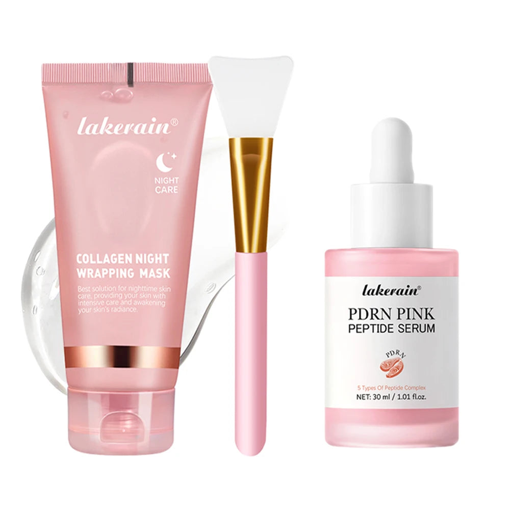 Collagen Wrapping Mask &Salmon DNA PDRN Pink Peptide Serum Pink Glow Serum Remove Skin Darkness Moisturizing Firming Korean Skin HIP