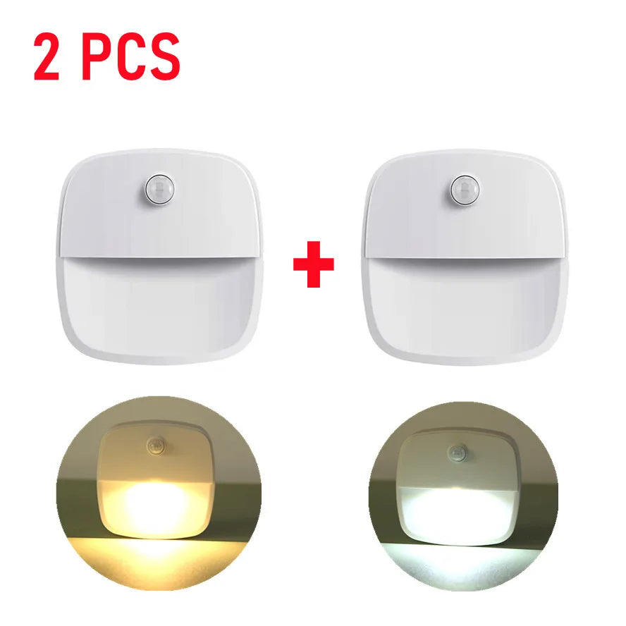 LDHLM Motion Sensor LED Night Light – Battery Powered Motion Sensor Night Light HIP Warm and White
