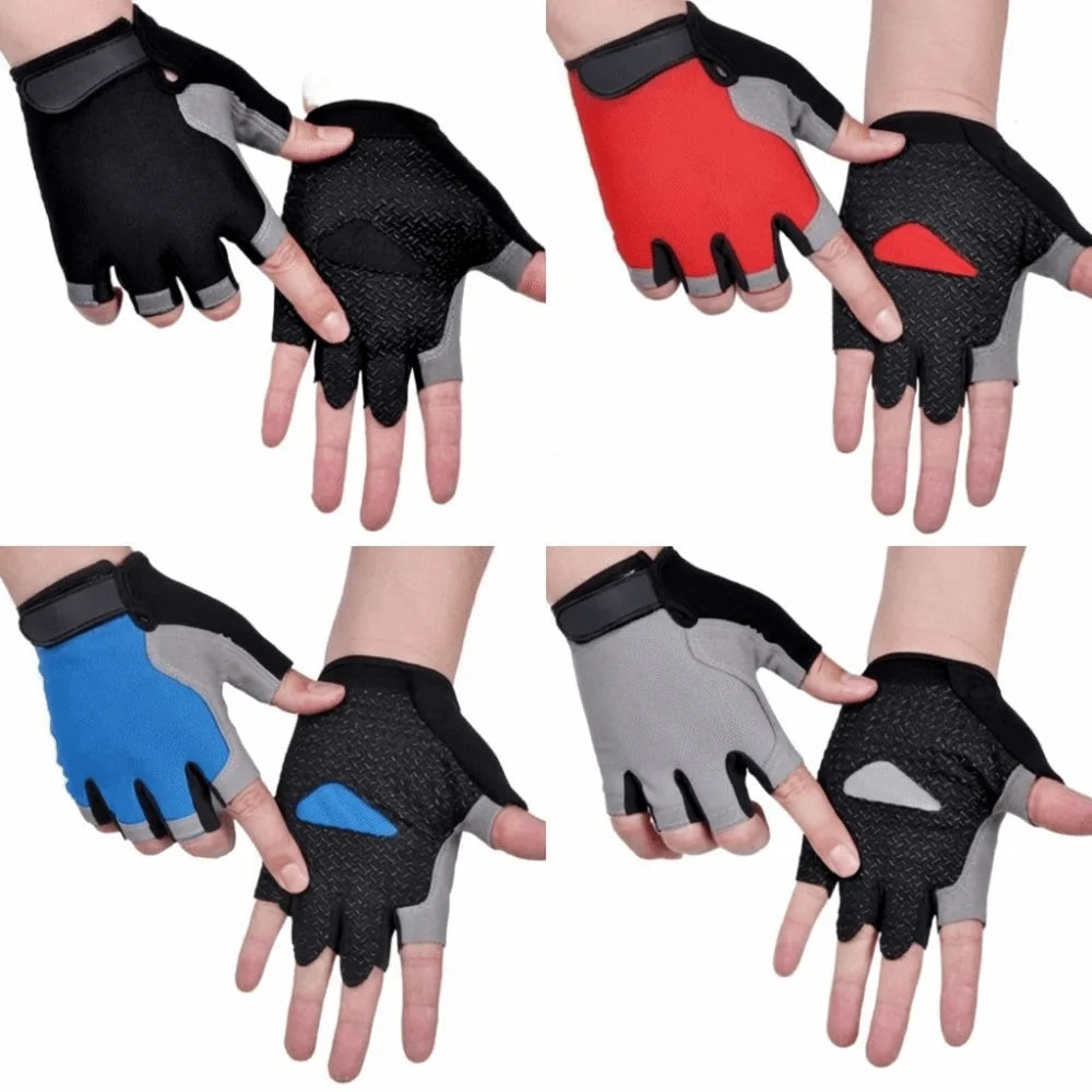 Fingerless Half-Finger Gloves – Gym, Cycling & Training Fingerless Sports Gloves HIP