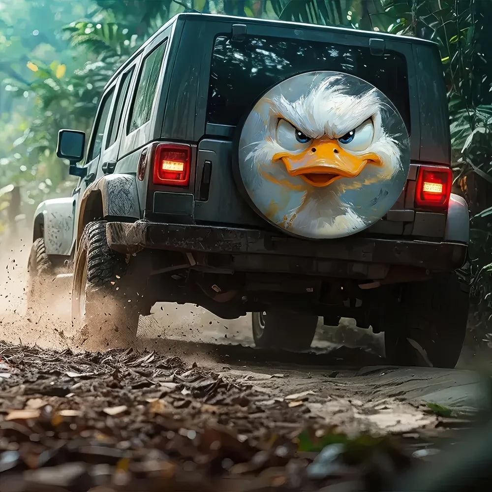 Cute Duck Spare Tire Cover – 100% Polyester Outdoor Wheel Spare Tire Cover HIP