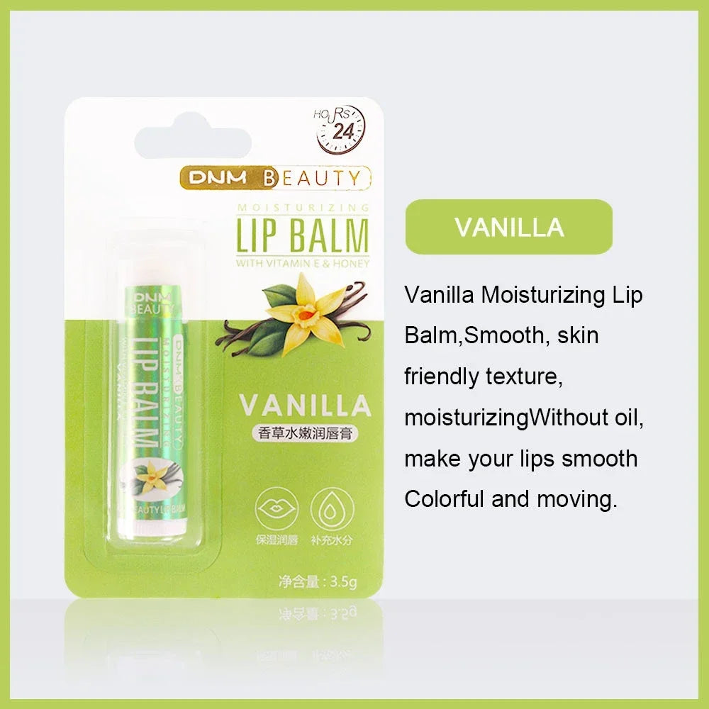 Fruit Lip Balm Winter Fashion Moisturizing Lip Oil Long-Lasting Clear Transparent Natural Aloe Lipstick Lip Care Lipstick Makeup HIP Vanilla