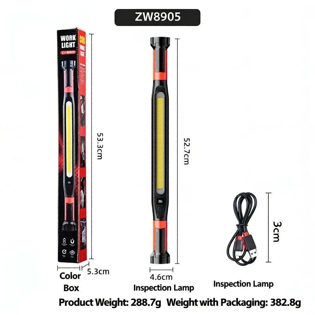 ESMARTER Rechargeable LED Work Light | Magnetic Base & Hooks LED Work Light HIP ZW8905 red