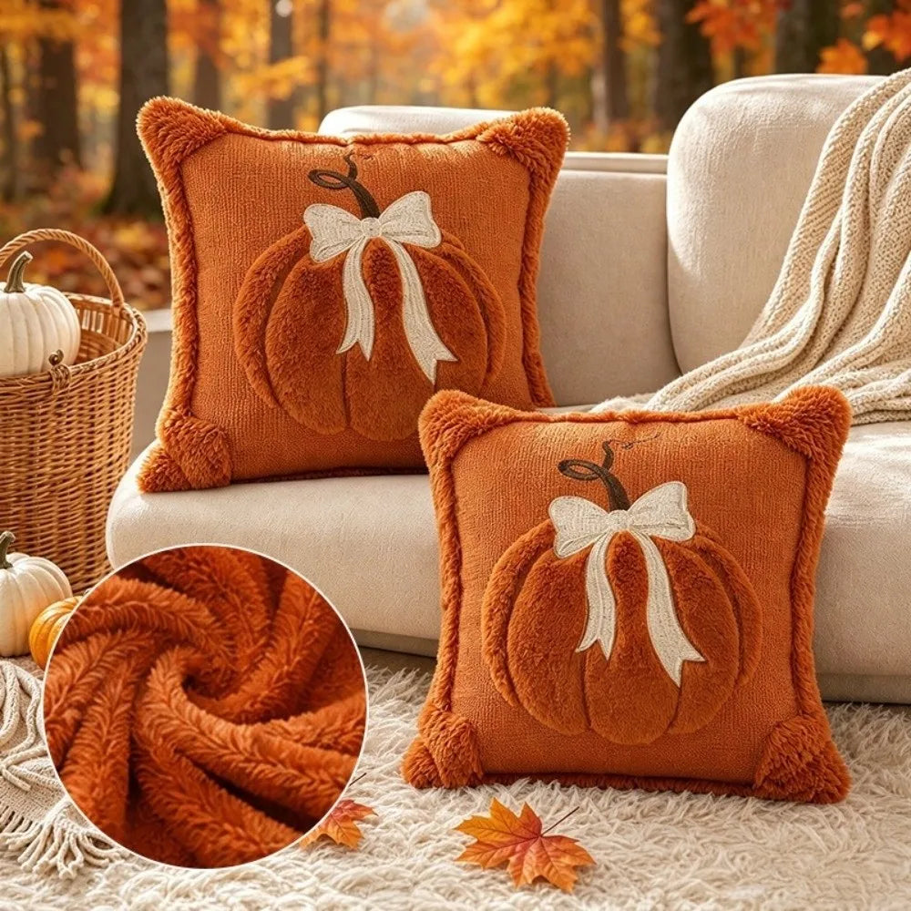 Halloween Pumpkin Tufted Throw Pillow Cover 45x45cm – Fall Décor Throw Pillow Cover HIP