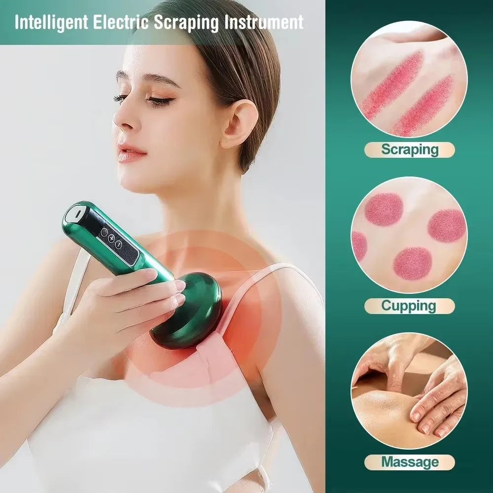 Electric Gua Sha Vacuum Massager with Infrared Heat | PAQIN Electric Body Massager HIP